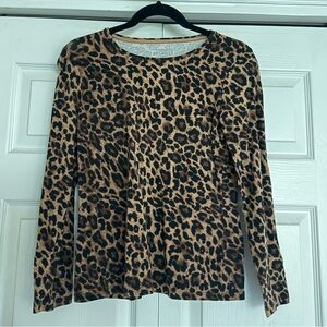 Talbots Animal Print Long Sleeve Top